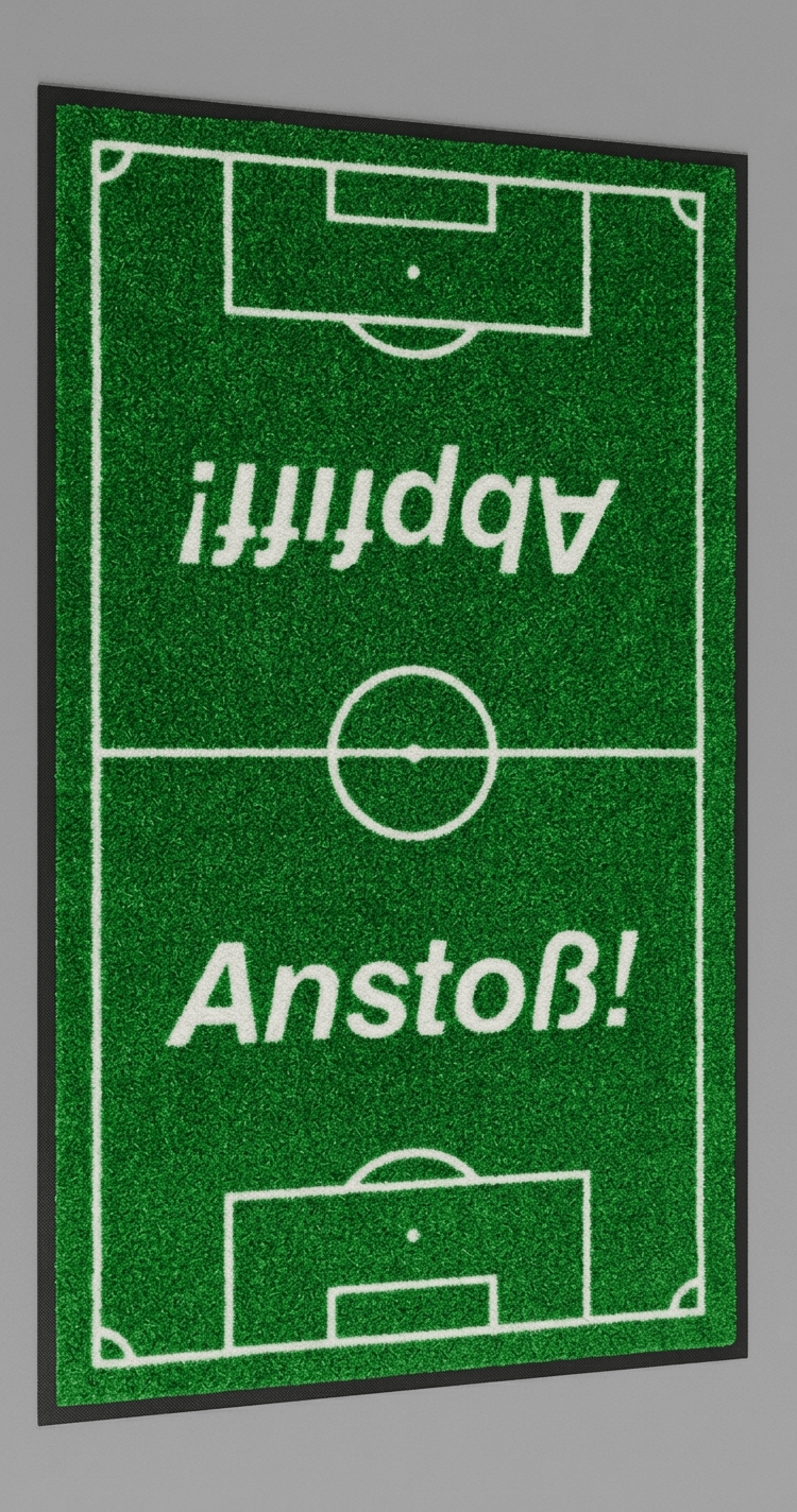 Fußballfeld Fußmatte Anstoß I Limitierte Matte für Sportevents 85x150 cm I Fussball Sommer 2026