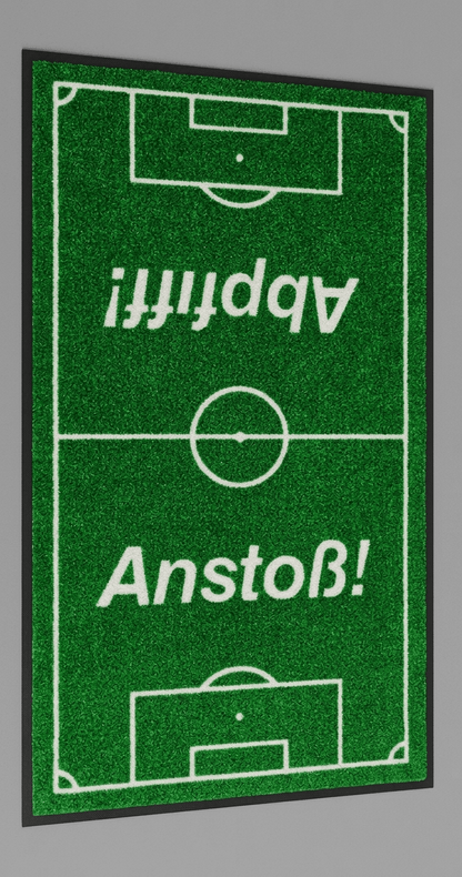 Fußballfeld Fußmatte Anstoß I Limitierte Matte für Sportevents 85x150 cm I Fussball Sommer 2026