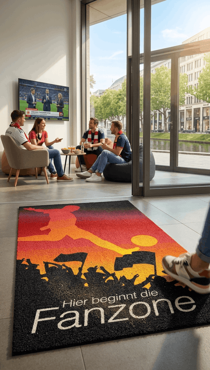 Fanzone Fußball Fußmatte I Matte für Sportevents 85x150 cm I Fussball Sommer 2026